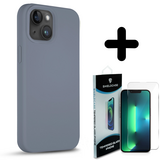 Coverzs Solid silicone case 14 Plus (lavendel grijs) + Screenprotector - Batch 1 (05-2023)