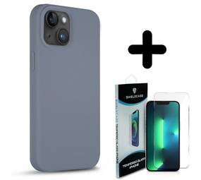 Coverzs Solid silicone case 14 Plus (lavendel grijs) + Screenprotector - Batch 1 (05-2023)