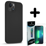 Coverzs Solid silicone case 14 (zwart) + Screenprotector - Batch 1 (05-2023)