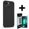 Coverzs Coverzs Solid silicone case geschikt voor iPhone 14 (zwart) + ShieldCase screenprotector - beschermglas iPhone bescherming - iPhone case bescherm hoesje + Screenprotector Coverzs Coverzs Solid silicone case geschikt voor iPhone 14 (zwart) + ShieldCase screenprotector - beschermglas iPhone bescherming - iPhone case bescherm hoesje + Screenprotector