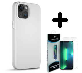 Coverzs Solid silicone case 14 (wit) + Screenprotector - Batch 1 (05-2023)