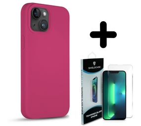 Coverzs Solid silicone case 14 (rosÃƒÂ©) + Screenprotector - Batch 1 (05-2023)