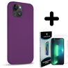 Coverzs Coverzs Solid silicone case geschikt voor iPhone 14 (paars) + ShieldCase screenprotector - beschermglas iPhone bescherming - iPhone case bescherm hoesje + Screenprotector Coverzs Coverzs Solid silicone case geschikt voor iPhone 14 (paars) + ShieldCase screenprotector - beschermglas iPhone bescherming - iPhone case bescherm hoesje + Screenprotector