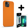 Coverzs Coverzs Solid silicone case geschikt voor iPhone 14 (oranje) + ShieldCase screenprotector - beschermglas iPhone bescherming - iPhone case bescherm hoesje + Screenprotector Coverzs Coverzs Solid silicone case geschikt voor iPhone 14 (oranje) + ShieldCase screenprotector - beschermglas iPhone bescherming - iPhone case bescherm hoesje + Screenprotector