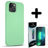 Coverzs Solid silicone case 14 (mint) + Screenprotector - Batch 1 (05-2023)