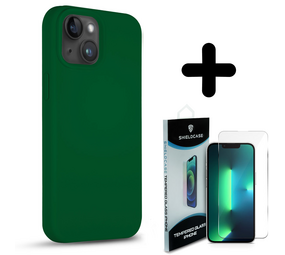 Coverzs Solid silicone case 14 (groen) + Screenprotector - Batch 1 (05-2023)