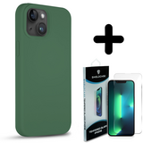 Coverzs Solid silicone case 14 (dennengroen) + Screenprotector - Batch 1 (05-2023)