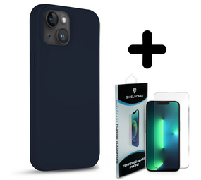 Coverzs Solid silicone case 14 (blauw) + Screenprotector - Batch 1 (05-2023)