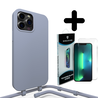 Coverzs Coverzs Silicone case met koord geschikt voor iPhone 14 Pro Max (blauw) + ShieldCase screenprotector - beschermglas iPhone bescherming - iPhone case bescherm hoesje + Screenprotector Coverzs Coverzs Silicone case met koord geschikt voor iPhone 14 Pro Max (blauw) + ShieldCase screenprotector - beschermglas iPhone bescherming - iPhone case bescherm hoesje + Screenprotector