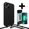 Coverzs Coverzs Silicone case met koord geschikt voor iPhone 14 Plus (zwart) + ShieldCase screenprotector - beschermglas iPhone bescherming - iPhone case bescherm hoesje + Screenprotector Coverzs Coverzs Silicone case met koord geschikt voor iPhone 14 Plus (zwart) + ShieldCase screenprotector - beschermglas iPhone bescherming - iPhone case bescherm hoesje + Screenprotector