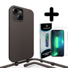 Coverzs Coverzs Silicone case met koord geschikt voor iPhone 14 Plus (koffiezwart) + ShieldCase screenprotector - beschermglas iPhone bescherming - iPhone case bescherm hoesje + Screenprotector Coverzs Coverzs Silicone case met koord geschikt voor iPhone 14 Plus (koffiezwart) + ShieldCase screenprotector - beschermglas iPhone bescherming - iPhone case bescherm hoesje + Screenprotector