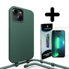 Coverzs Coverzs Silicone case met koord geschikt voor iPhone 14 (groen) + ShieldCase screenprotector - beschermglas iPhone bescherming - iPhone case bescherm hoesje + Screenprotector Coverzs Coverzs Silicone case met koord geschikt voor iPhone 14 (groen) + ShieldCase screenprotector - beschermglas iPhone bescherming - iPhone case bescherm hoesje + Screenprotector