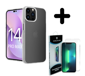 Coverzs Luxe Shock case 14 Pro Max (transparant) + Screenprotector - Batch 1 (05-2023)