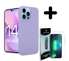 Coverzs Luxe Liquid Silicone case 14 Pro Max (paars) + Screenprotector - Batch 1 (05-2023)
