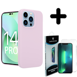 Coverzs Luxe Liquid Silicone case 14 Pro (roze) + Screenprotector - Batch 1 (05-2023)