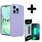 Coverzs Luxe Liquid Silicone case 14 Pro (paars) + Screenprotector - Batch 1 (05-2023)