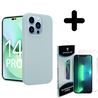 Coverzs Coverzs Luxe Liquid Silicone case geschikt voor iPhone 14 Pro (grijsblauw) + ShieldCase screenprotector - beschermglas iPhone bescherming - iPhone case bescherm hoesje + Screenprotector Coverzs Coverzs Luxe Liquid Silicone case geschikt voor iPhone 14 Pro (grijsblauw) + ShieldCase screenprotector - beschermglas iPhone bescherming - iPhone case bescherm hoesje + Screenprotector