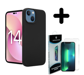 Coverzs Luxe Liquid Silicone case 14 Plus (zwart) + Screenprotector - Batch 1 (05-2023)