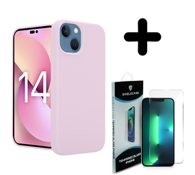 Coverzs Luxe Liquid Silicone case 14 Plus (roze) + Screenprotector - Batch 1 (05-2023)