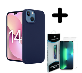 Coverzs Luxe Liquid Silicone case 14 Plus (royaal blauw) + Screenprotector - Batch 1 (05-2023)