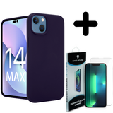 Coverzs Luxe Liquid Silicone case 14 Plus (navy blauw) + Screenprotector - Batch 1 (05-2023)