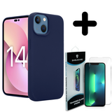 Coverzs Luxe Liquid Silicone case 14 (royaal blauw) + Screenprotector - Batch 1 (05-2023)