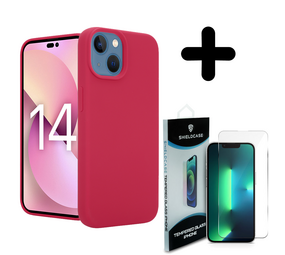 Coverzs Luxe Liquid Silicone case 14 (rood) + Screenprotector - Batch 1 (05-2023)
