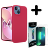 Coverzs Coverzs Luxe Liquid Silicone case geschikt voor iPhone 14 (rood) + ShieldCase screenprotector - beschermglas iPhone bescherming - iPhone case bescherm hoesje + Screenprotector Coverzs Coverzs Luxe Liquid Silicone case geschikt voor iPhone 14 (rood) + ShieldCase screenprotector - beschermglas iPhone bescherming - iPhone case bescherm hoesje + Screenprotector