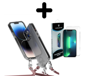 Coverzs 14 Plus transparante case met koord (roze) + Screenprotector - Batch 1 (05-2023) Coverzs 14 Plus transparante case met koord (roze) + Screenprotector - Batch 1 (05-2023)