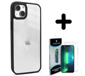 Coverzs 14 solid bumper hoesje mat (zwart) + Screenprotector - Batch 1 (05-2023)