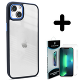 Coverzs 14 solid bumper hoesje mat (blauw) + Screenprotector - Batch 1 (05-2023)