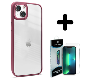 Coverzs 14 Plus solid bumper hoesje mat (bordeaux) + Screenprotector - Batch 1 (05-2023)