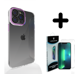 Coverzs 14 Pro Max hoesje transparant camera cover (paars) + Screenprotector - Batch 1 (05-2023)