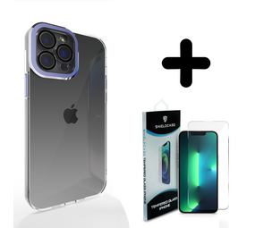 Coverzs 14 Plus hoesje transparant camera cover (donkerblauw) + Screenprotector - Batch 1 (05-2023)
