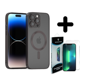 Coverzs 14 Pro Max Magsafe hoesje met camera cover (zwart) + Screenprotector - Batch 1 (05-2023)