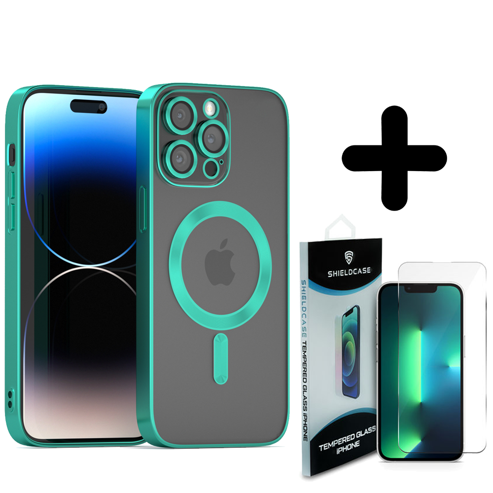 Coverzs Coverzs geschikt voor iPhone 14 Pro Max Magsafe hoesje met camera cover (groen) + ShieldCase screenprotector - beschermglas iPhone bescherming - iPhone case bescherm hoesje + Screenprotector Coverzs Coverzs geschikt voor iPhone 14 Pro Max Magsafe hoesje met camera cover (groen) + ShieldCase screenprotector - beschermglas iPhone bescherming - iPhone case bescherm hoesje + Screenprotector
