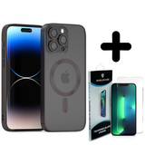 Coverzs 14 Pro Magsafe hoesje met camera cover (zwart) + Screenprotector - Batch 1 (05-2023)