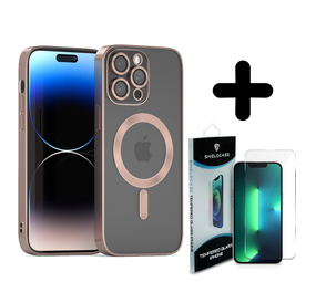 Coverzs 14 Pro Magsafe hoesje met camera cover (roze) + Screenprotector - Batch 1 (05-2023)