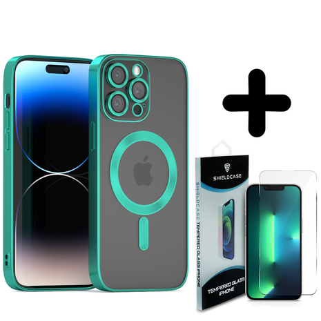 Coverzs Coverzs geschikt voor iPhone 14 Pro Magsafe hoesje met camera cover (groen) + ShieldCase screenprotector - beschermglas iPhone bescherming - iPhone case bescherm hoesje + Screenprotector Coverzs Coverzs geschikt voor iPhone 14 Pro Magsafe hoesje met camera cover (groen) + ShieldCase screenprotector - beschermglas iPhone bescherming - iPhone case bescherm hoesje + Screenprotector