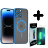 Coverzs Coverzs geschikt voor iPhone 14 Pro Magsafe hoesje met camera cover (blauw) + ShieldCase screenprotector - beschermglas iPhone bescherming - iPhone case bescherm hoesje + Screenprotector Coverzs Coverzs geschikt voor iPhone 14 Pro Magsafe hoesje met camera cover (blauw) + ShieldCase screenprotector - beschermglas iPhone bescherming - iPhone case bescherm hoesje + Screenprotector