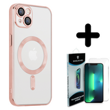 Coverzs 14 Plus Magsafe hoesje met camera cover (roze) + Screenprotector - Batch 1 (05-2023)