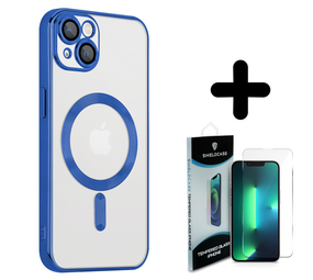 Coverzs 14 Plus Magsafe hoesje met camera cover (blauw) + Screenprotector - Batch 1 (05-2023)
