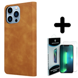 Coverzs 14 Pro Max Luxe bookcase (bruin) + Screenprotector - Batch 1 (05-2023)