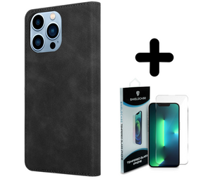 Coverzs 14 Pro Luxe bookcase (zwart) + Screenprotector - Batch 1 (05-2023)