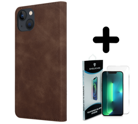 Coverzs 14 Luxe bookcase (donkerbruin) + Screenprotector - Batch 1 (05-2023)