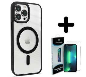 Coverzs 14 Pro Max hoesje Magsafe mat (zwart) + Screenprotector - Batch 1 (05-2023)