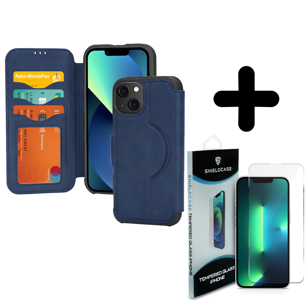 Coverzs Coverzs geschikt voor iPhone 14 hoesje leer bookcase Magsafe (blauw) + ShieldCase screenprotector - beschermglas iPhone bescherming - iPhone case bescherm hoesje + Screenprotector Coverzs Coverzs geschikt voor iPhone 14 hoesje leer bookcase Magsafe (blauw) + ShieldCase screenprotector - beschermglas iPhone bescherming - iPhone case bescherm hoesje + Screenprotector