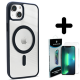 Coverzs 14 Plus hoesje Magsafe mat (donkerblauw) + Screenprotector - Batch 1 (05-2023)