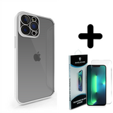 Coverzs 14 Pro Max hoesje clear soft case camera cover (zilver) + Screenprotector - Batch 1 (05-2023)