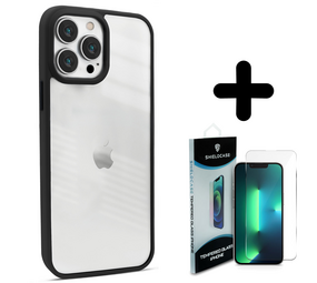 Coverzs 14 Pro hoesje acryl rand mat (zwart) + Screenprotector - Batch 1 (05-2023)